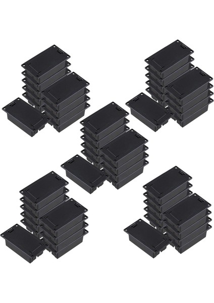 Guitar Bass 9V Pil Tutucu Bölmesi Kapak Kılıfı Siyah 50'li Set (Yurt Dışından)