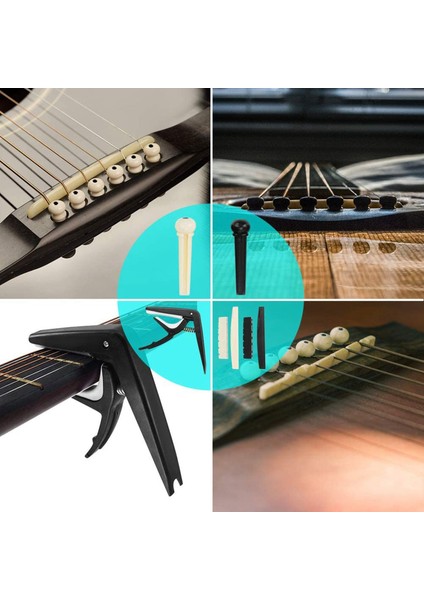 65 Pcs Gitar Aksesuarları Kiti, Gitar Telleri, Tuner, Capo, Seçimler, Seçim Tutucu, Başparmak Parmak Seçimleri, Köprü Pimleri (Yurt Dışından) fırsatları