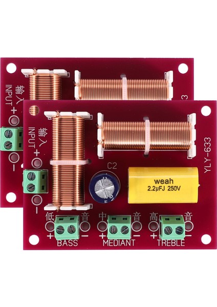 2 Adet 200W 3 Yollu Ses Hoparlör Crossover Tiz + Orta Kademe + Bas Bağımsız Crossover Hoparlörler Filtre Frekans Bölücü (Yurt Dışından)