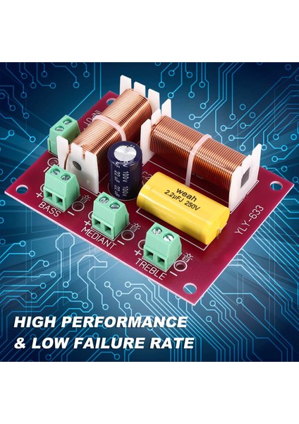 2 Adet 200W 3 Yollu Ses Hoparlör Crossover Tiz + Orta Kademe + Bas Bağımsız Crossover Hoparlörler Filtre Frekans Bölücü (Yurt Dışından)