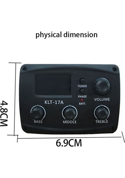2x -17A Akustik Gitar Eq Preamp'ı Dijital Işlem Tunerli 3 Band Eq Ekolayzır Tunerli Gitar Alıcısı ile (Yurt Dışından) indirimleri