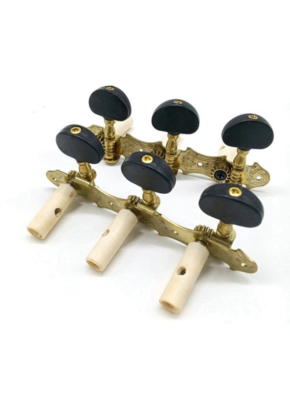 3x Sol Sağ Klasik Gitar Teli Tuning Pegs Makine Kafaları Tuner Tuşları 3L3R Profesyonel Gitar Aksesuarları, Siyah (Yurt Dışından)