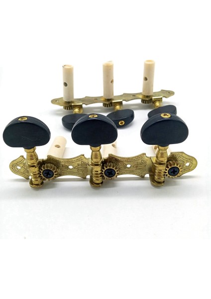 3x Sol Sağ Klasik Gitar Teli Tuning Pegs Makine Kafaları Tuner Tuşları 3L3R Profesyonel Gitar Aksesuarları, Siyah (Yurt Dışından)