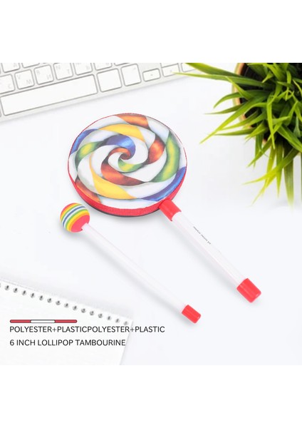 Çocuk Vurmalı Lolipop Davul, 6inç (Yurt Dışından)