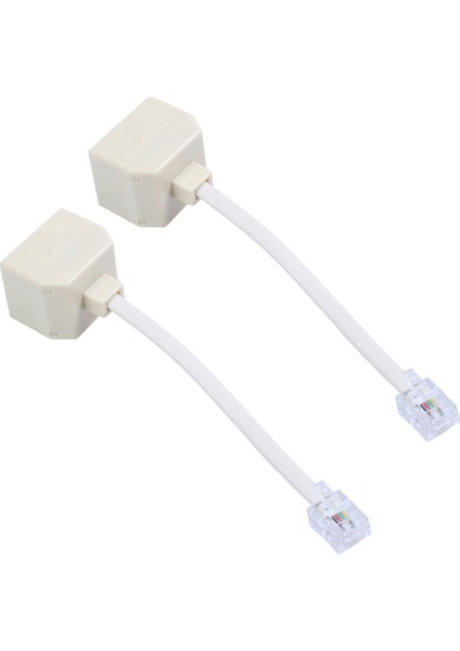 2x Telefon RJ11 Erkek Hattı - Çift RJ11 Dişi Jack Filtre Splitter Adaptörü (Yurt Dışından)