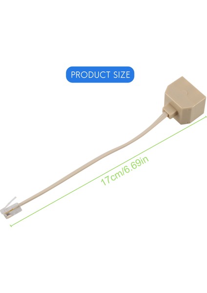 2x Telefon RJ11 Erkek Hattı - Çift RJ11 Dişi Jack Filtre Splitter Adaptörü (Yurt Dışından)