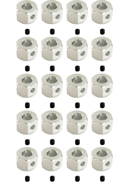 20 Adet 5mm Ila 12MM Birleştirici Tekerlek Göbeği Altıgen Adaptör Wpl ile Uyumlu, Gümüş (Yurt Dışından)