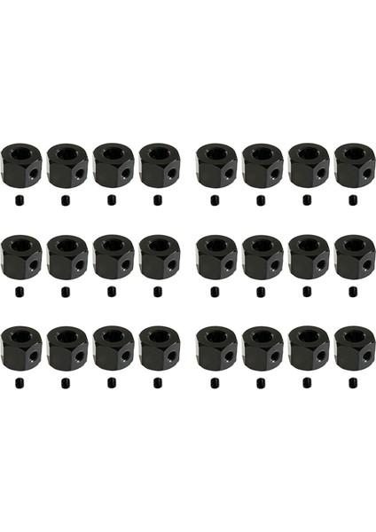 24 Adet 5mm Ila 12MM Birleştirici Tekerlek Göbeği Hex Adaptörü Rc Araba Için, Siyah (Yurt Dışından)