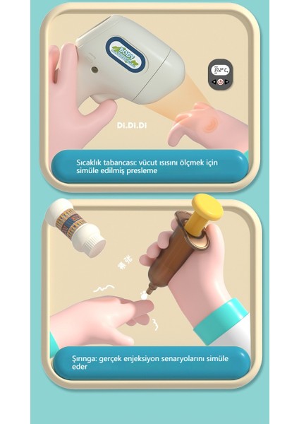 Çocuk Tıbbi Arabası Seti Çocuk Oyun Evi Tıbbi Tezgah Doktor Oyuncak Simülasyon Tıbbi Gadget (Yurt Dışından)