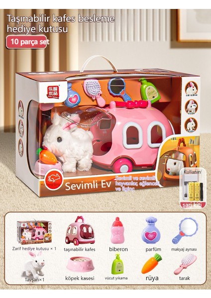 Çocuk Elektrikli Simülasyon Tavşan Peluş Oyuncak Kız Evcil Hayvan Beyaz Tavşan Bebek Bebek Kız Doğum Günü Hediyesi Besleme Şarj 10 Parça Set (Yurt Dışından) fırsatları