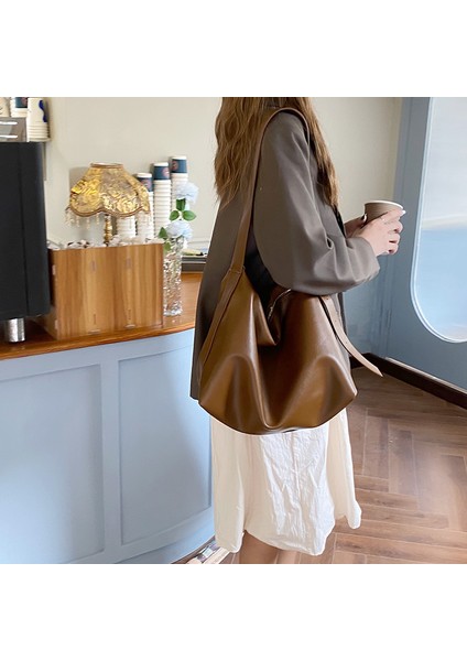 Kore Tarzı Çanta Yumuşak Çöküşü Minimalist Tarzı Omuz Çantası Büyük Çanta 2024 Yeni Stil Çanta Kadın Büyük Kapasiteli Crossbody Çanta (Yurt Dışından) modelleri