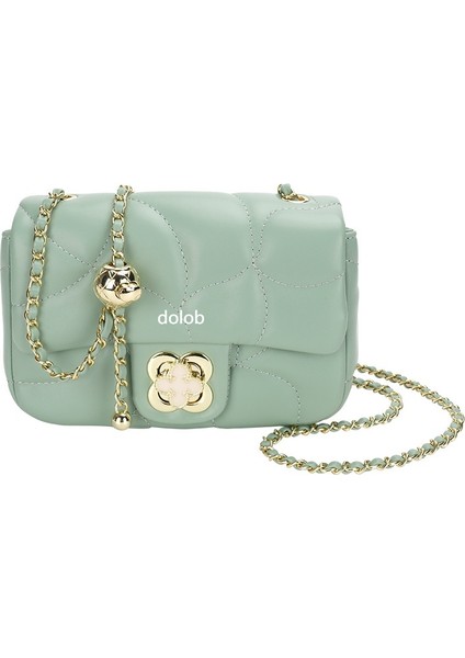 Kadınlar Için Çantalar 2024 Yeni Moda Altın Top Zincir Küçük Kare Çanta Dört Yapraklı Yonca Işlemeli Çanta Modaya Uygun Çok Yönlü Tek Omuz Crossbody Çanta (Yurt Dışından)