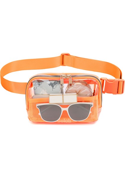 Şeffaf Bel Çantası Naylon Su Geçirmez Göğüs Çantası Açık Hava Sporları Koşu Bel Çantası Erkekler ve Kadınlar Için Crossbody Bel Çantası (Yurt Dışından)