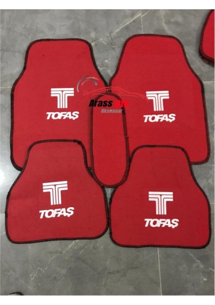 Tofaş Murat Logolu Kırmızı Halı Paspas Seti