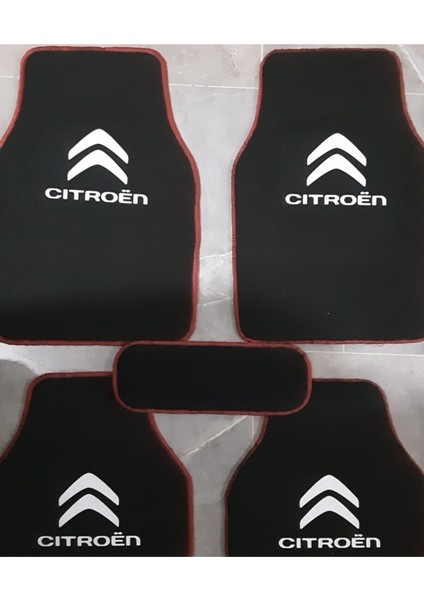 Citroen C4 Logolu Siyah Çift Katlı Halı Paspas Seti