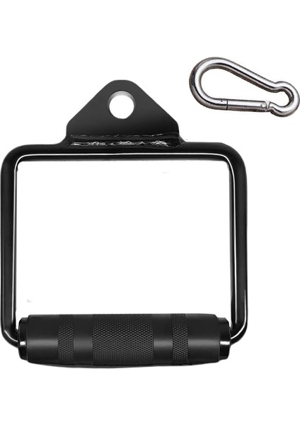 Profesyonel Çelik Siyah Tek El Çekiş Aparatı - Horseshoe Cable Handle Aparatı - D Handle Bar