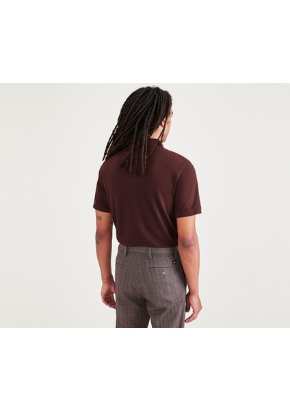 Rib Collar Kahverengi Polo Tişört fiyatları