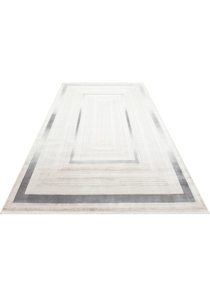 Mahal MHL13 Cream Blue Modern Desenli Yüksek Kalite Sık Dokuma 120 Tarak Ipek Halı indirimleri