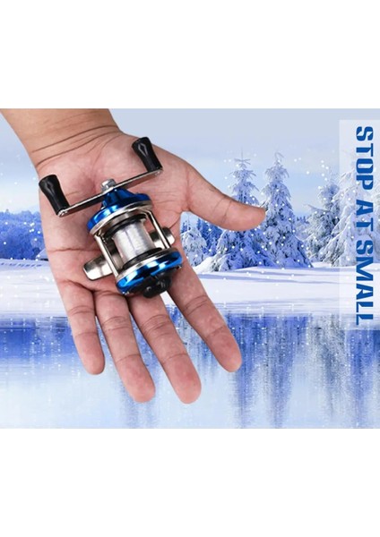 Mavi Stil Mini Taşınabilir Kış Buz Balıkçılık Reel Baitcasting Çift Rocker Yem Döküm Balıkçılık Reel Pürüzsüz Kolu Yüksek Frenleme Mukavemeti (Yurt Dışından) modelleri