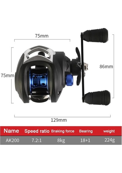 Kırmızı Stil Sol El Yüksek Hızlı Balıkçılık Reel Ak:1 Sol Sağ El Baitcasting Reel Fren Sistemi Sörf Dökümü Tüm Balıkçılık Için 8kg Sürükleme Tekerleği (Yurt Dışından) modelleri