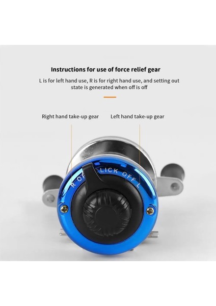 Mavi Stil Mini Kış Buz Balıkçılık Reel Metal Baitcasting Balıkçılık Aksesuarları Çift Rocker Yem Döküm Makarası Pürüzsüz Kolu Yüksek Frenleme (Yurt Dışından)