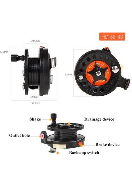 HD68-4B Stili Kış Buz Balıkçılık Makaraları Rulmanlar Makaralar Mini Balıkçılık Makarası Sazan Balıkçılığı Açık Balık Fren Kolu Ön Makara Aracı (Yurt Dışından)