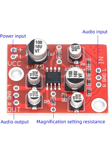 Dc 5V-15V AD828 Stereo Preamp Güç Amplifikatörü Kurulu Preamplifikatör Modülü (Yurt Dışından)