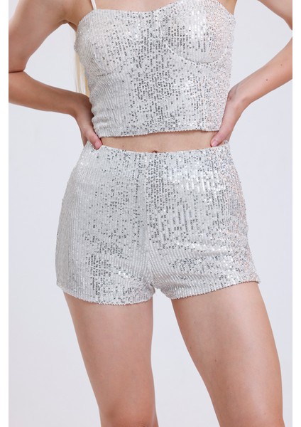 Beli Lastikli Içi Astarlı Zara Payet Şort | ŞRT35015 fırsatları