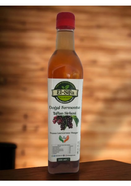 100% Doğal Fermante Taflan (Karayemiş) Sirkesi 500ML Cam Şişe