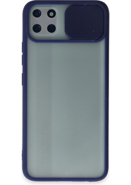 Realme C11 Kılıf Palm Buzlu Kamera Sürgülü Silikon - Lacivert 300099