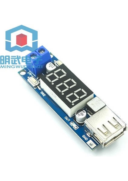 Dc-Dc Buck Besleme Modülü Araç Aküsü Voltmetre + 5V USB Şarjlı Telefon (Yurt Dışından)