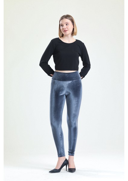 Yanları Taş Detaylı Kadife Tayt | TYT33266 modelleri