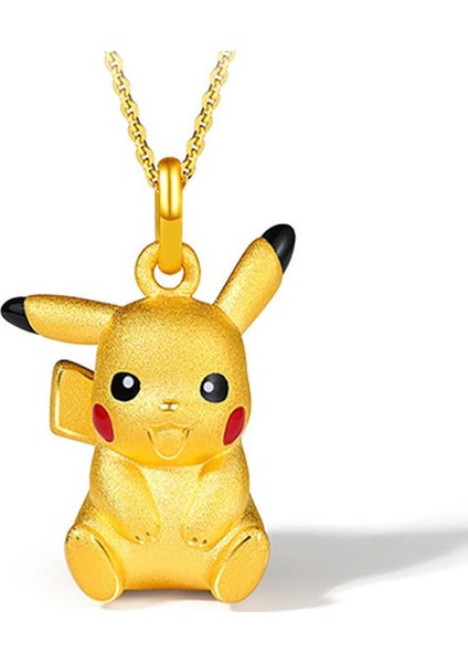 Pokemon Pikachu Kolye Kolye Karikatür Anime 3D Şekil Oyuncaklar Klavikula Zinciri Iyi Şanslar Takı Çocuklar Kadınlar Hediye Oyuncaklar (Yurt Dışından)