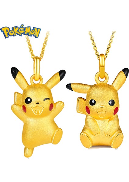 Pokemon Pikachu Kolye Kolye Karikatür Anime 3D Şekil Oyuncaklar Klavikula Zinciri Iyi Şanslar Takı Çocuklar Kadınlar Hediye Oyuncaklar (Yurt Dışından)