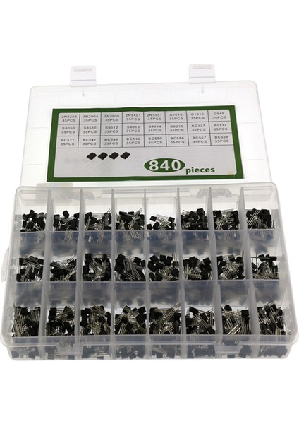 840PCS To-92 Diyot Transistör Seti Abs Diyot Transistör Takımı 24 Özellikler Transistör Kiti (Yurt Dışından)