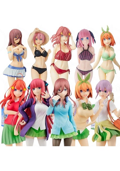 20 cm Özetin Özeti Quintuplets Şekil Anime Nakano Miku Şekil Nakano Ichika Nino Yotsuba Itsuki Heykelcik Modeli Bebek (Yurt Dışından)