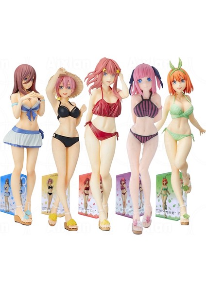 20 cm Özetin Özeti Quintuplets Şekil Anime Nakano Miku Şekil Nakano Ichika Nino Yotsuba Itsuki Heykelcik Modeli Bebek (Yurt Dışından)