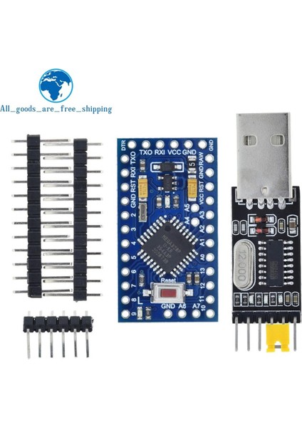 Pro Mini 328 Mini 3.3V/8M 5V/16M ATMEGA328 ATMEGA328P-AU 3.3V/8MHZ 5V/16MHZ Arduino Sürücüsü Için CH340G PL2303 FT232RL CP2102 (Yurt Dışından)