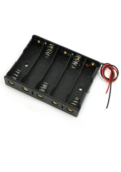 5 x 1.5V Aa Slot Tutucu Kasa Kutu Teli Siyah (Yurt Dışından)