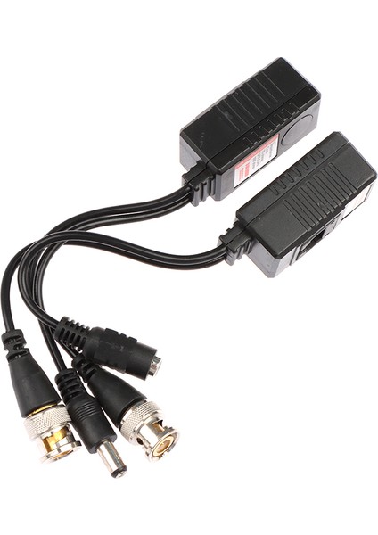 1 Çift Bnc'den RJ45'E Pasif Video Gücü + Ses Balun Alıcı-Verici (Yurt Dışından)