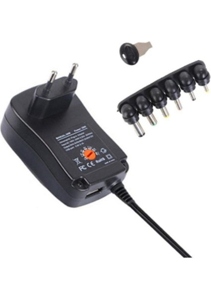 Ma 30W Evrensel Adaptör Ac/dc 3V/4.5V/6V/7.5V/9V/12V Ayarlanabilir (Yurt Dışından)