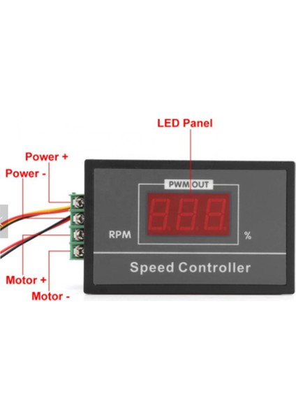 Dijital Ekranlı Pwm Dc Motor Hız Kontrol Cihazı 30A Pwm Ayarlanabilir Hız Kademesiz Regülatör (Yurt Dışından)