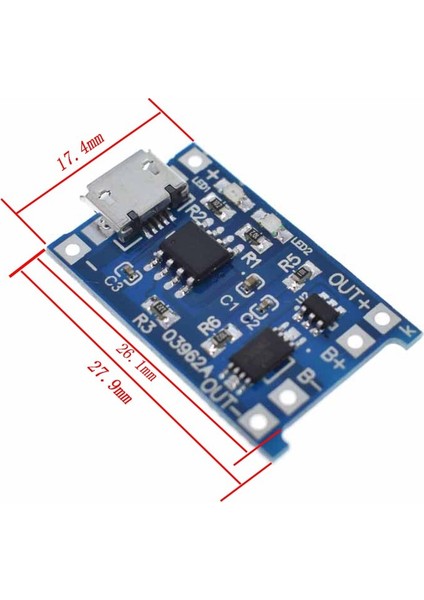1 Adet 5V 1A Mikro USB 18650 Tip-C Lityum Pil Şarj Panosu Şarj Cihazı Modülü + Koruma Çift Fonksiyonlu TP4056 18650 (Yurt Dışından)