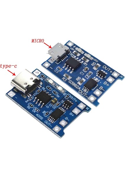 1 Adet 5V 1A Mikro USB 18650 Tip-C Lityum Pil Şarj Panosu Şarj Cihazı Modülü + Koruma Çift Fonksiyonlu TP4056 18650 (Yurt Dışından)