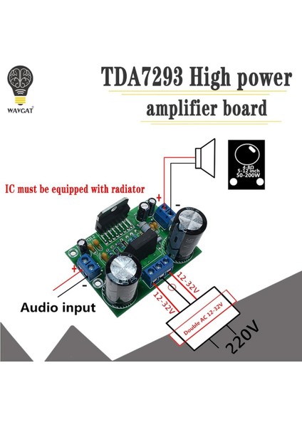 Akıllı Elektronik TDA7293 Ac 12V-32V 100W Dijital Ses Amplifikatörü Tek Kanallı Amp Kartı (Yurt Dışından)