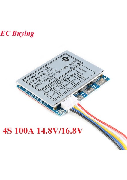 4s 100A 14.8V/16.8V Li-Ion Lityum 18650 Pil Aşırı Şarj ve Aşırı Deşarj Korumalı Bms Pcm Koruma Kartı (Yurt Dışından)