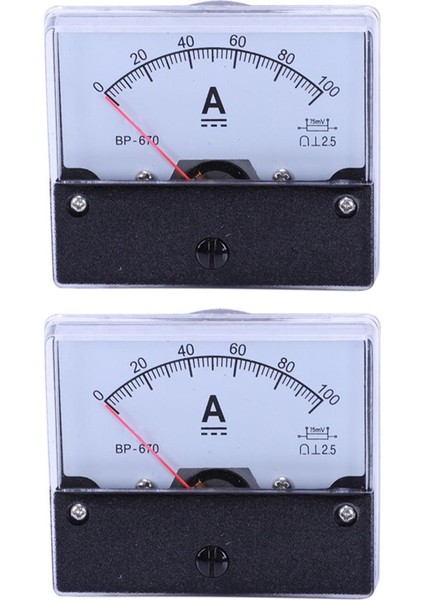 2x Dc 100A Analog Panel Amper Akım Sayacı Ampermetre Ölçer DH-670 (Yurt Dışından)