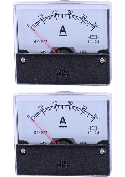 2x Dc 100A Analog Panel Amper Akım Sayacı Ampermetre Ölçer DH-670 (Yurt Dışından)
