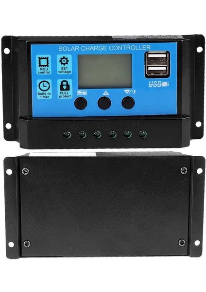 60A/50A/40A/30A/20A/10A 12V 24V Otomatik Solar Şarj Regülatörü Pwm Kontrol Cihazı (Yurt Dışından)