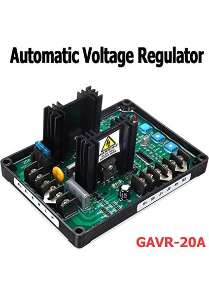 GAVR-20A Av Evrensel Fırçasız Otomatik Voltaj Regülatör Modülü Avr Jeneratör 220/400VAC Frekans Koruması Emi Bastırma - Siyah (Yurt Dışından)